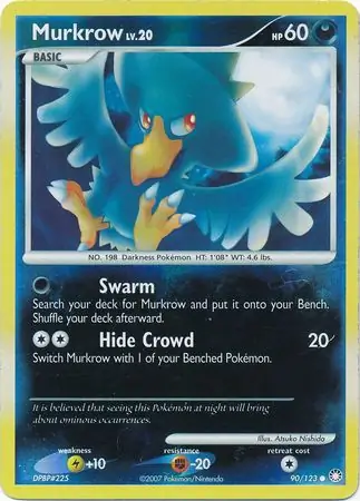 Murkrow [Reverse Holo] #90 from Mysterious Treasures Pokémon card set