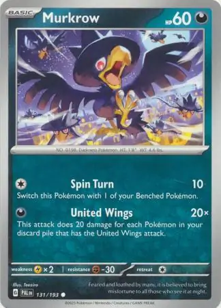 Murkrow #131 Pokémon Card from Pokemon Paldea Evolved Set 