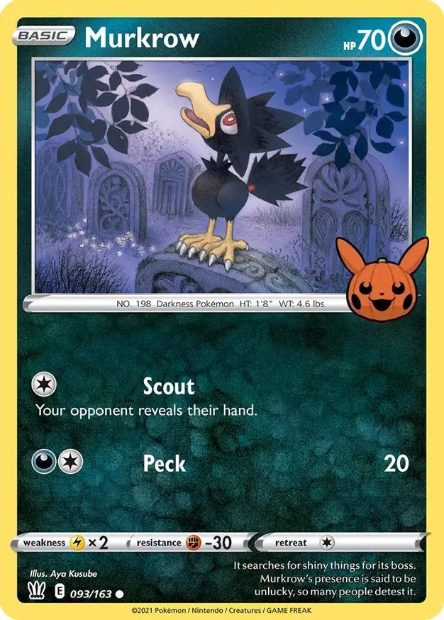 Murkrow #93 Pokémon Card from Pokemon Battle Styles Set