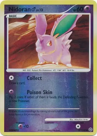 Nidoran M [Reverse Holo] #97 Pokémon Card from Pokemon Secret Wonders Set 