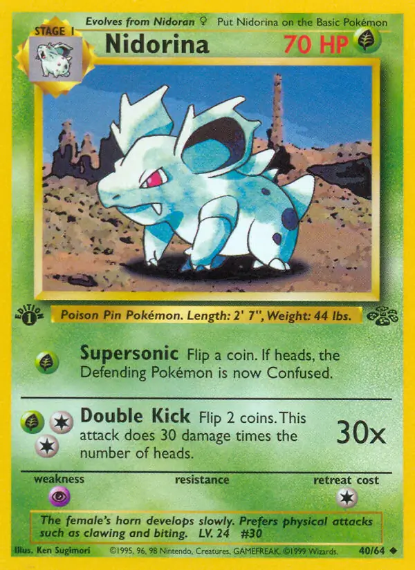 Nidorina #40 Pokémon Card from Pokemon Jungle Set 