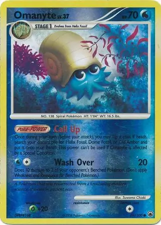 Omanyte [Reverse Holo] #69 from Majestic Dawn Pokémon card set