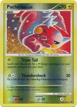 Pachirisu [Reverse Holo] #43 from Majestic Dawn Pokémon card set