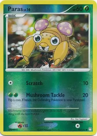 Paras [Reverse Holo] #92 Pokémon Card from Pokemon Mysterious Treasures Set 