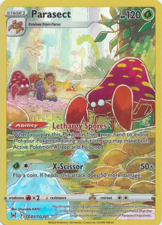 Parasect #TG01 from Lost Origin Pokémon card set