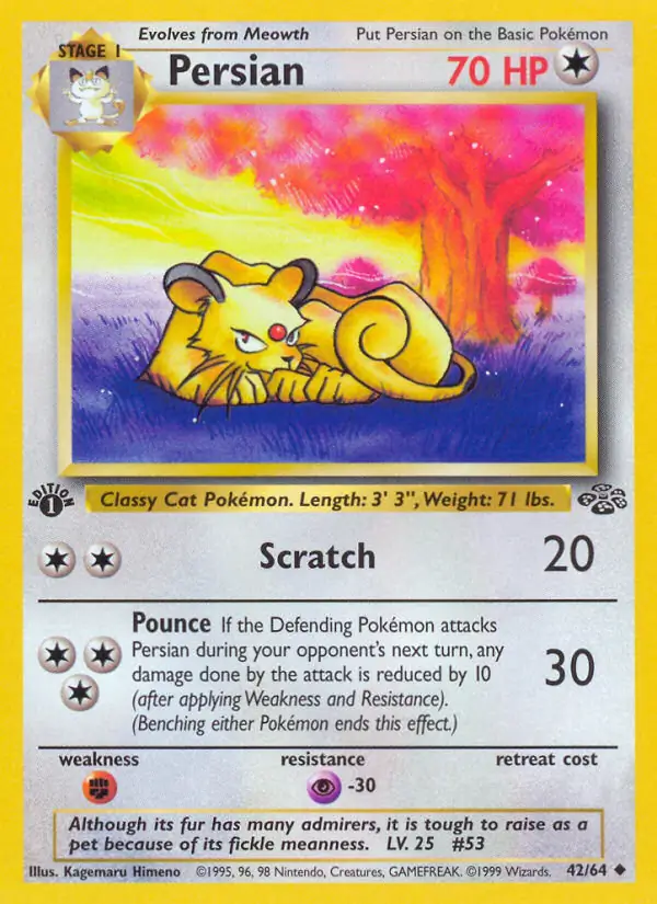 Persian #42 Pokémon Card from Pokemon Jungle Set 