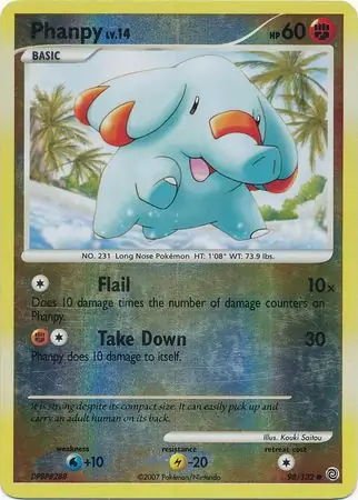 Phanpy [Reverse Holo] #98 Pokémon Card from Pokemon Secret Wonders Set 