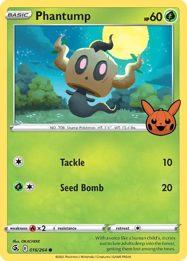 Phantump #16 Pokémon Card from Pokemon Fusion Strike Set