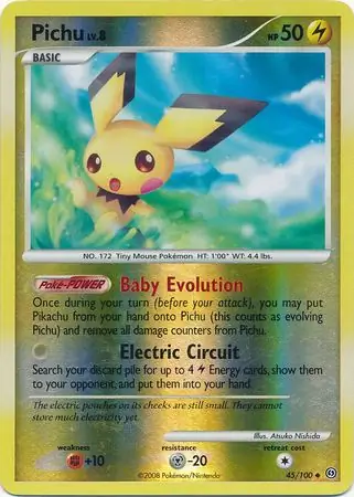 Pichu [Reverse Holo] #45 Pokémon Card from Pokemon Stormfront Set 