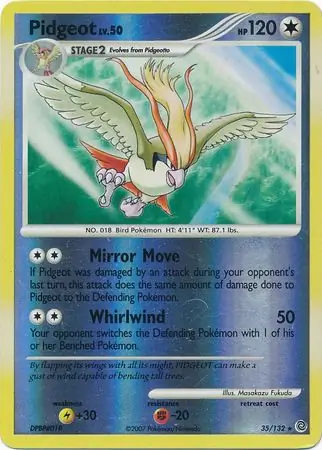 Pidgeot [Reverse Holo] #35 from Secret Wonders Pokémon card set