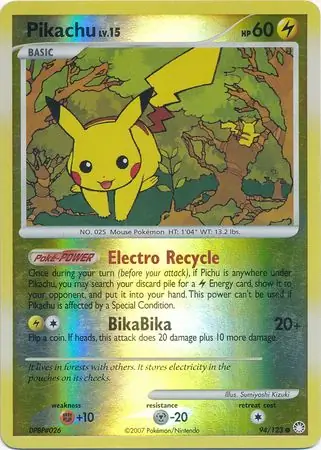 Pikachu [Reverse Holo] #94 from Mysterious Treasures Pokémon card set