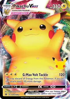 Pikachu VMAX #SWSH062 from Celebrations Pokémon card set