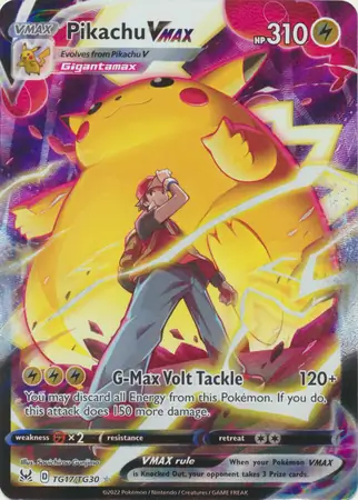 Pikachu VMAX #TG17 from Lost Origin Pokémon card set