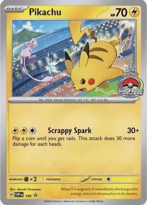 Pikachu #190 from Miscellaneous Promos Pokémon card set
