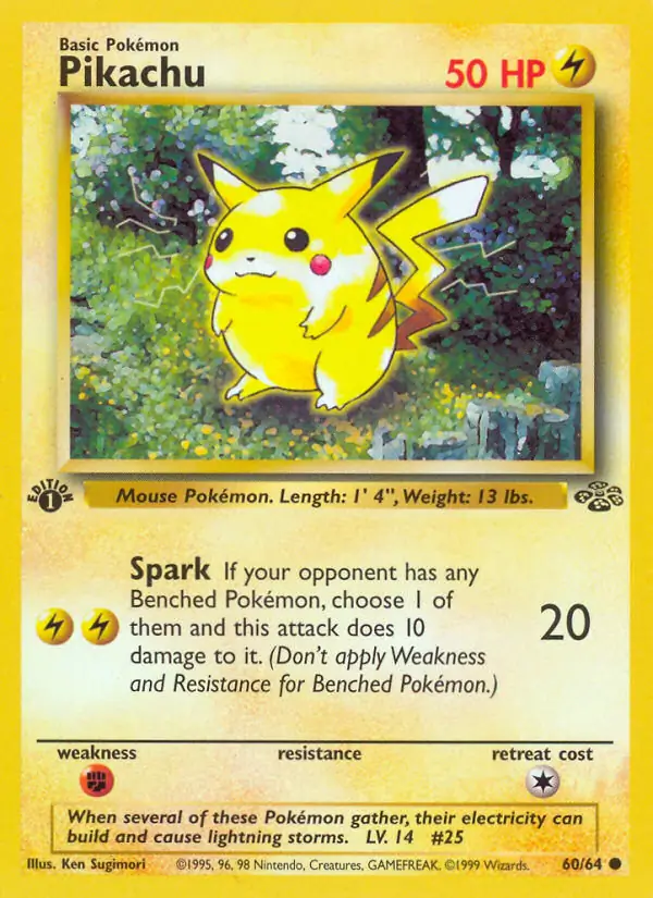Pikachu #60 Pokémon Card from Pokemon Jungle Set 