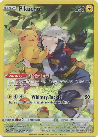 Pikachu #TG05 from Lost Origin Pokémon card set