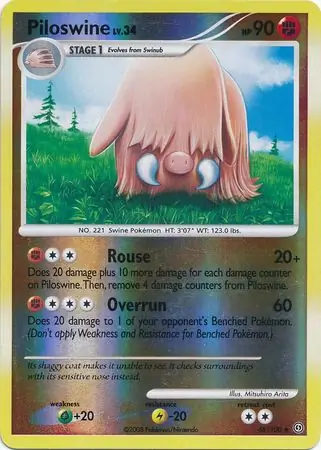 Piloswine [Reverse Holo] #46 Pokémon Card from Pokemon Stormfront Set 