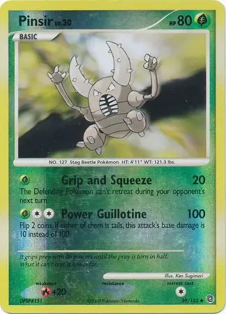 Pinsir [Reverse Holo] #59 from Secret Wonders Pokémon card set
