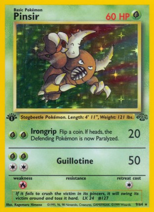 Pinsir [Scratch Error] #9 Pokémon Card from Pokemon Jungle Set 