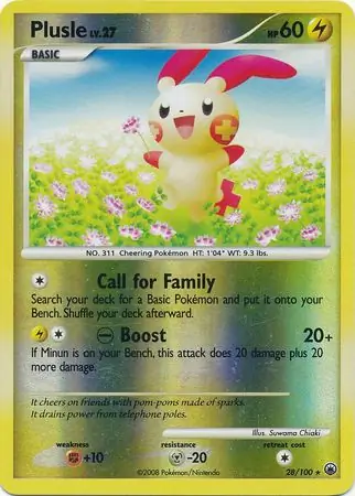 Plusle [Reverse Holo] #28 from Majestic Dawn Pokémon card set