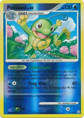 Politoed [Reverse Holo] #12 from Legends Awakened Pokémon card set