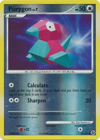 Porygon [Reverse Holo] #81 Pokémon Card from Pokemon Great Encounters Set 