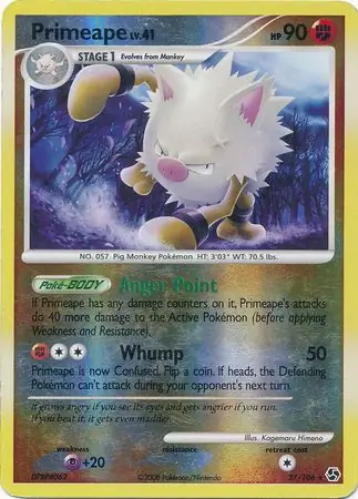 Primeape [Reverse Holo] #27 from Great Encounters Pokémon card set