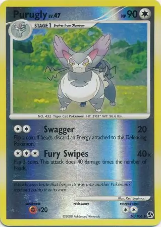 Purugly [Reverse Holo] #50 from Great Encounters Pokémon card set