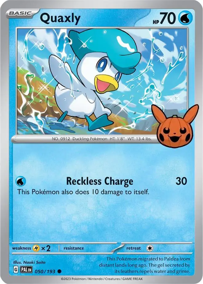 Quaxly #50 Pokémon Card from Pokemon Paldea Evolved Set 