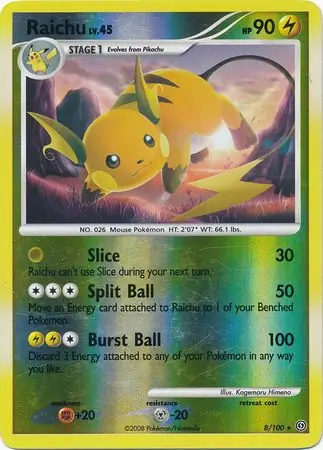Raichu [Reverse Holo] #8 Pokémon Card from Pokemon Stormfront Set 