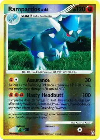 Rampardos [Reverse Holo] #33 from Mysterious Treasures Pokémon card set