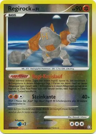 Regirock [Reverse Holo] #38 from Legends Awakened Pokémon card set