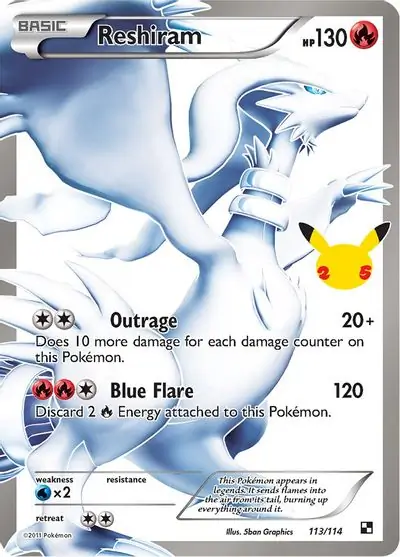Reshiram #113 Pokémon Card from Pokemon Black & White Set