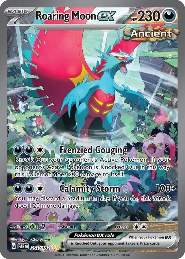 Roaring Moon ex #251 from Paradox Rift Pokémon card set