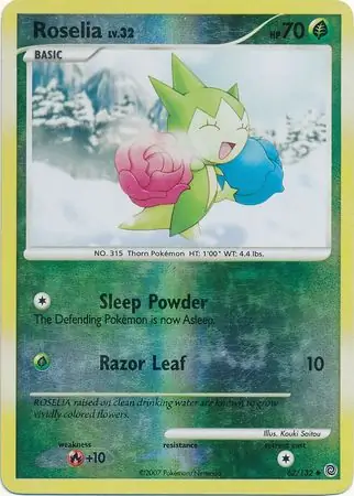 Roselia [Reverse Holo] #62 Pokémon Card from Pokemon Secret Wonders Set 