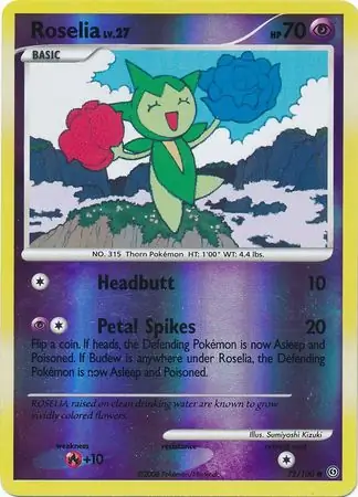 Roselia [Reverse Holo] #72 Pokémon Card from Pokemon Stormfront Set 
