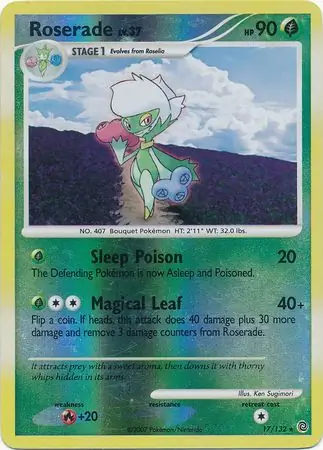 Roserade [Reverse Holo] #17 Pokémon Card from Pokemon Secret Wonders Set 