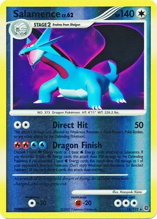 Salamence [Reverse Holo] #18 from Secret Wonders Pokémon card set
