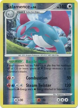 Salamence [Reverse Holo] #24 Pokémon Card from Pokemon Stormfront Set 