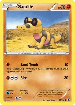 Sandile [Cracked Ice] #63 Pokémon Card from Pokemon Black & White Set 
