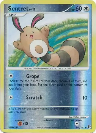 Sentret [Reverse Holo] #104 Pokémon Card from Pokemon Secret Wonders Set 