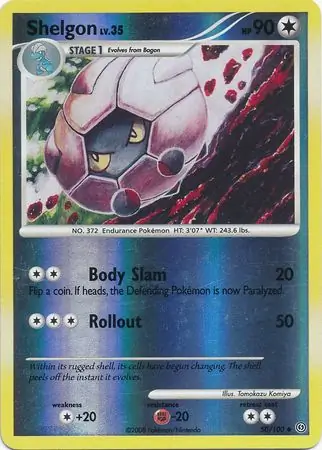 Shelgon [Reverse Holo] #50 Pokémon Card from Pokemon Stormfront Set 