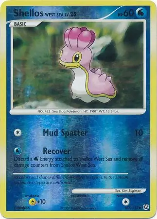 Shellos West Sea [Reverse Holo] #107 Pokémon Card from Pokemon Secret Wonders Set 
