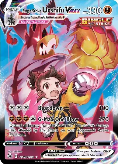 Single Strike Urshifu VMAX #TG19 from Brilliant Stars Pokémon card set