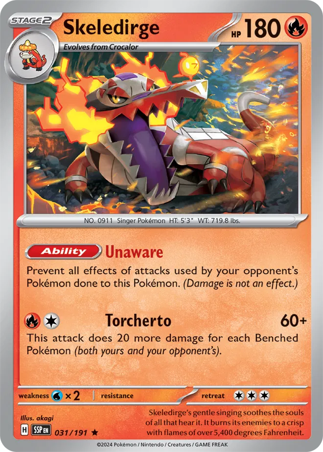 Skeledirge [HOLO] #31 Pokémon Card from Pokemon Surging Sparks Set 