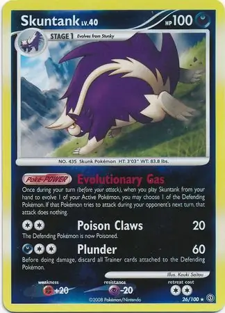 Skuntank [Reverse Holo] #26 Pokémon Card from Pokemon Stormfront Set 