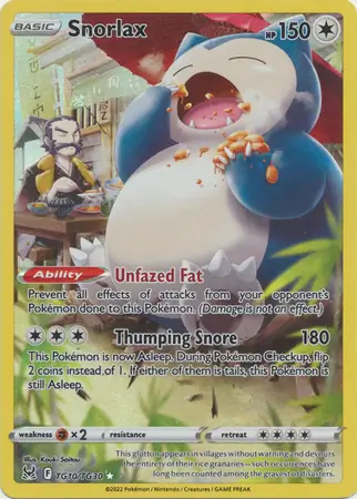 Snorlax #TG10 from Lost Origin Pokémon card set
