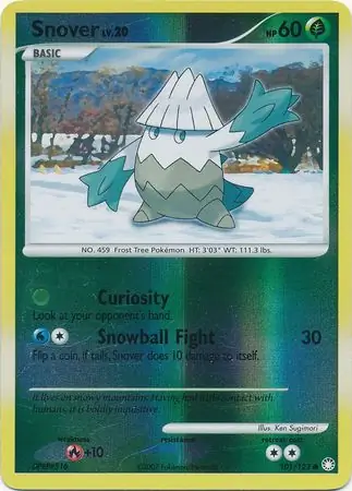 Snover [Reverse Holo] #101 Pokémon Card from Pokemon Mysterious Treasures Set 