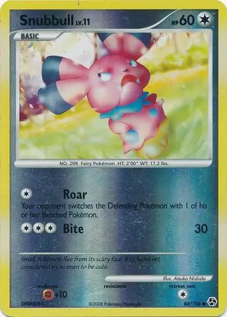 Snubbull [Reverse Holo] #84 Pokémon Card from Pokemon Great Encounters Set 