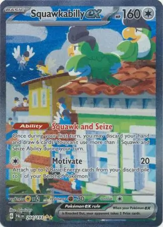 Squawkabilly ex #264 from Paldea Evolved Pokémon card set